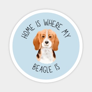 Home is Where My Beagle Is Dog Breed Lover Watercolor Magnet